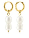 Troli Orecchini placcati in oro con perle vere 2 in 1 VAAJDE201861G donna