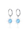Troli Orecchini in acciaio con opali sintetici blu 2in1 donna