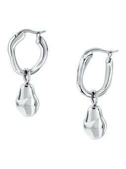 Orecchini Trussardi rotondi 2 in 1 in acciaio T-Design TJAXA16 donna