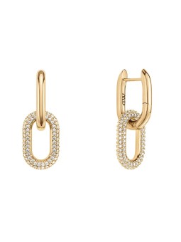 Daniel Wellington Orecchini di lusso placcati oro 2 in 1 Crystal Link DW00400594 donna