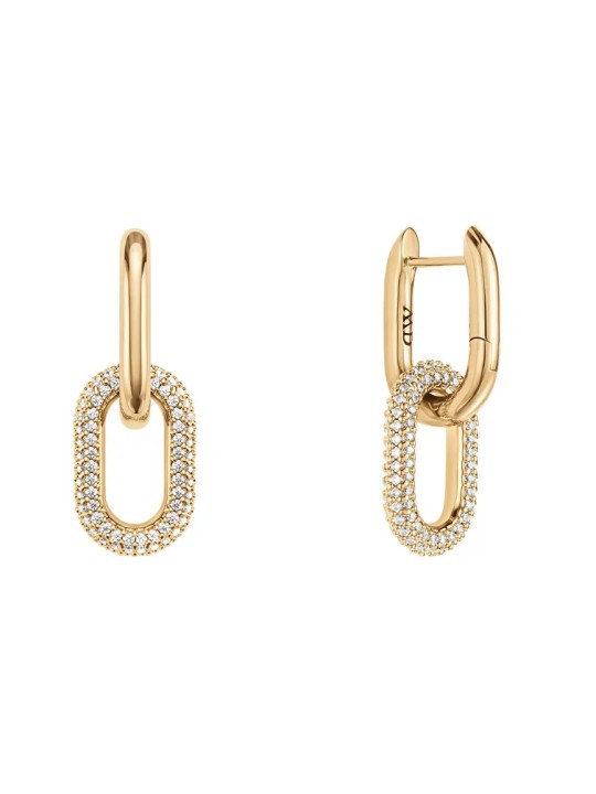 Daniel Wellington Orecchini di lusso placcati oro 2 in 1 Crystal Link DW00400594 donna