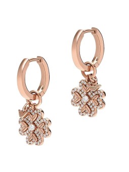 Emporio Armani Orecchini 2 in 1 placcati oro Quadrifoglio con zirconi EG3610221 donna