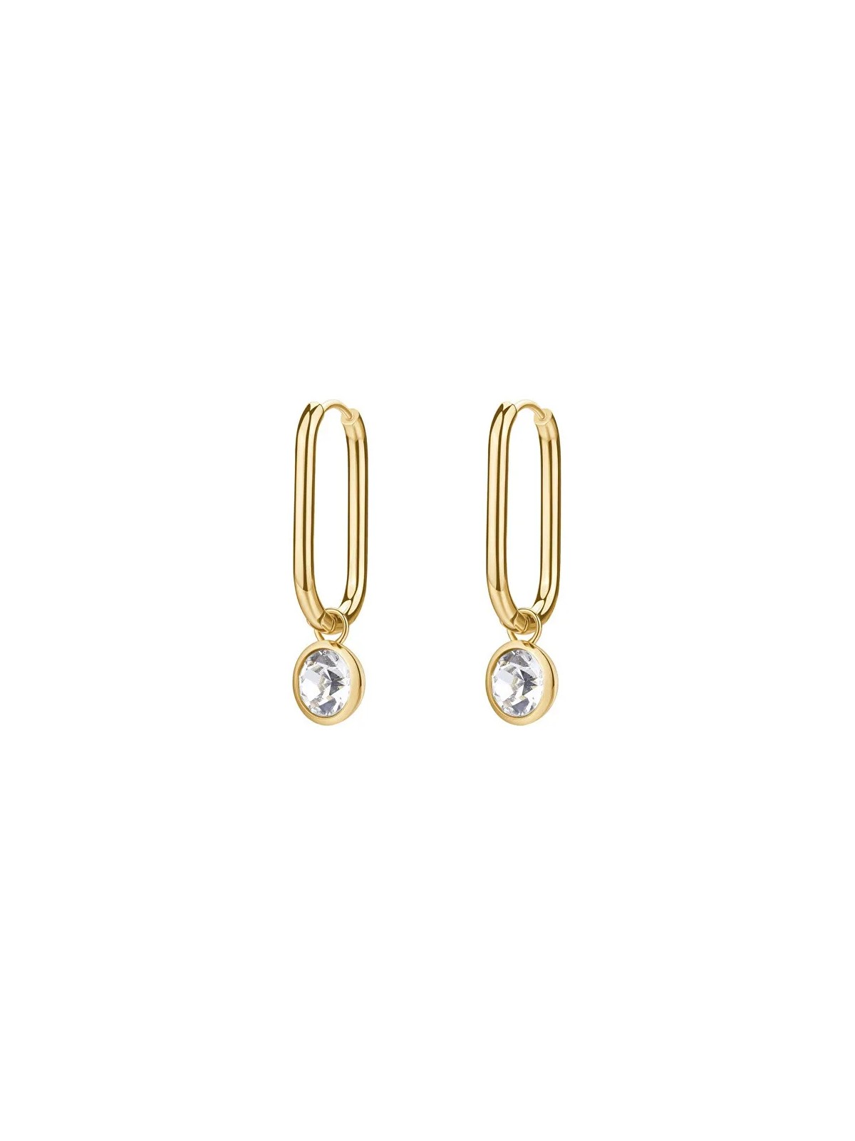 Brosway Orecchini ovali 2 in 1 placcati oro con cristallo Symphonia BYM194 donna