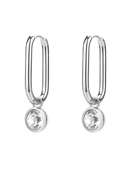 Brosway Orecchini ovali in acciaio 2in1 con cristallo Symphonia BYM193 donna