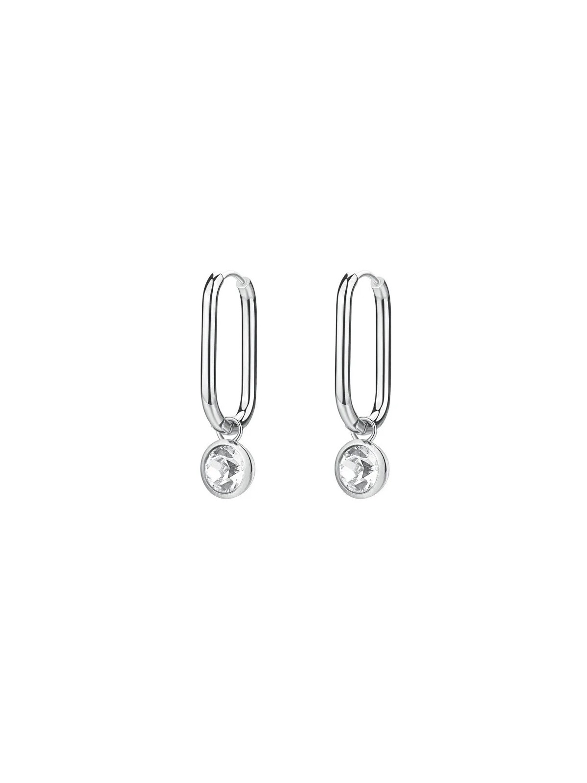 Brosway Orecchini ovali in acciaio 2in1 con cristallo Symphonia BYM193 donna