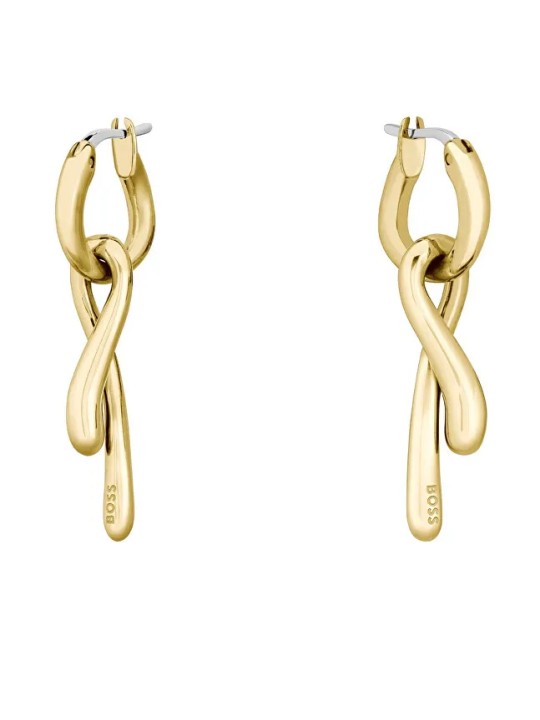 Hugo Orecchini Boss moda in acciaio placcato oro 2 in 1 1580704 donna