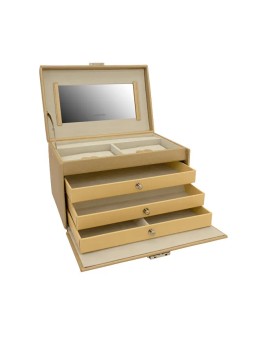 Friedrich Lederwaren Portagioie di lusso in oro con specchio Jolie 23256-93 donna
