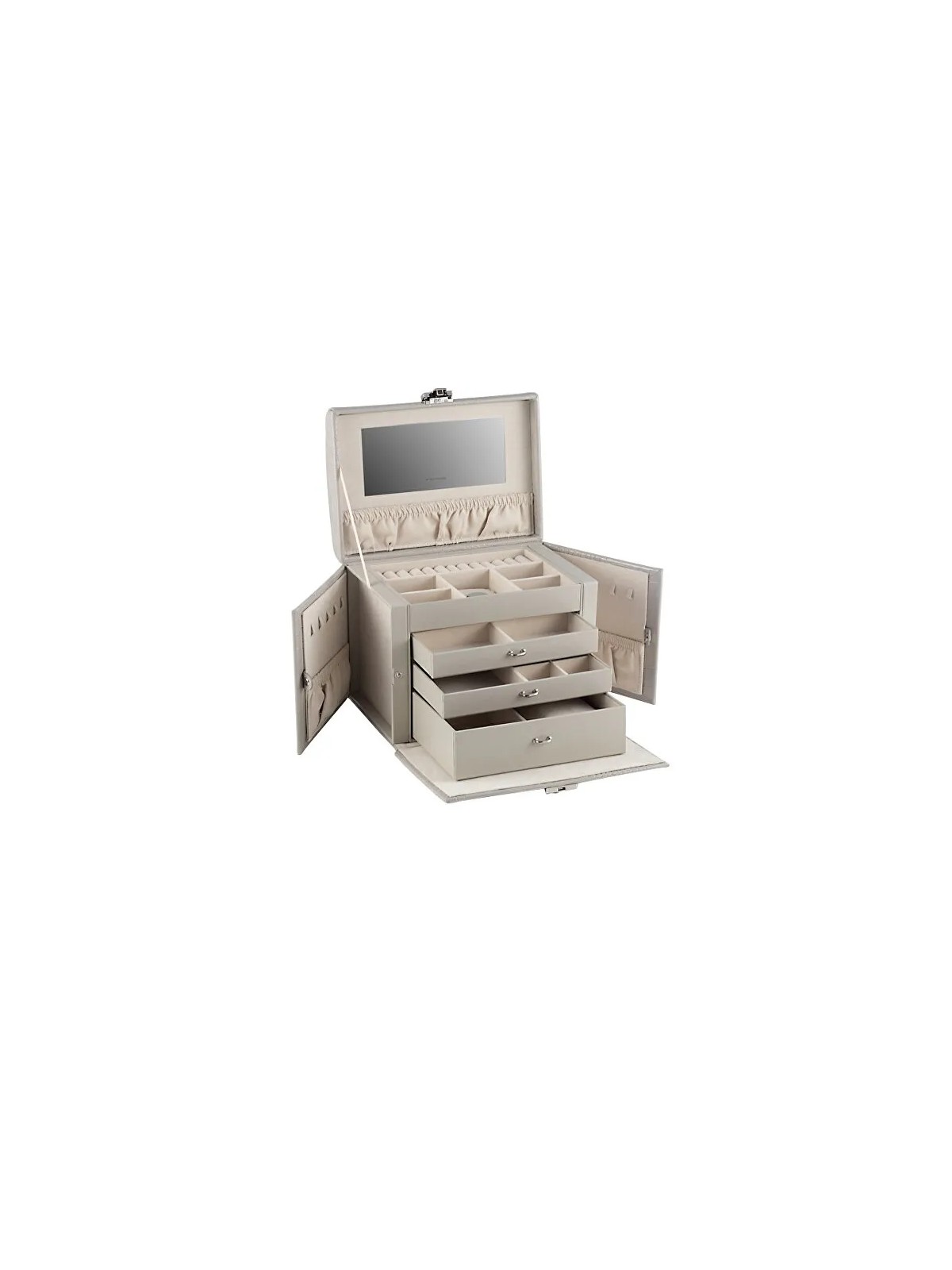 Friedrich Lederwaren Moderno portagioie grigio con motivo coccodrillo Caiman 20136-9 donna