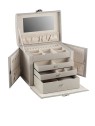 Friedrich Lederwaren Moderno portagioie grigio con motivo coccodrillo Caiman 20136-9 donna