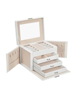 Troli Elegante portagioie bianco con specchio donna