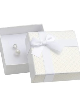 JK Box Scatola regalo bianca per set di gioielli con nastro AT-5 / A1 donna