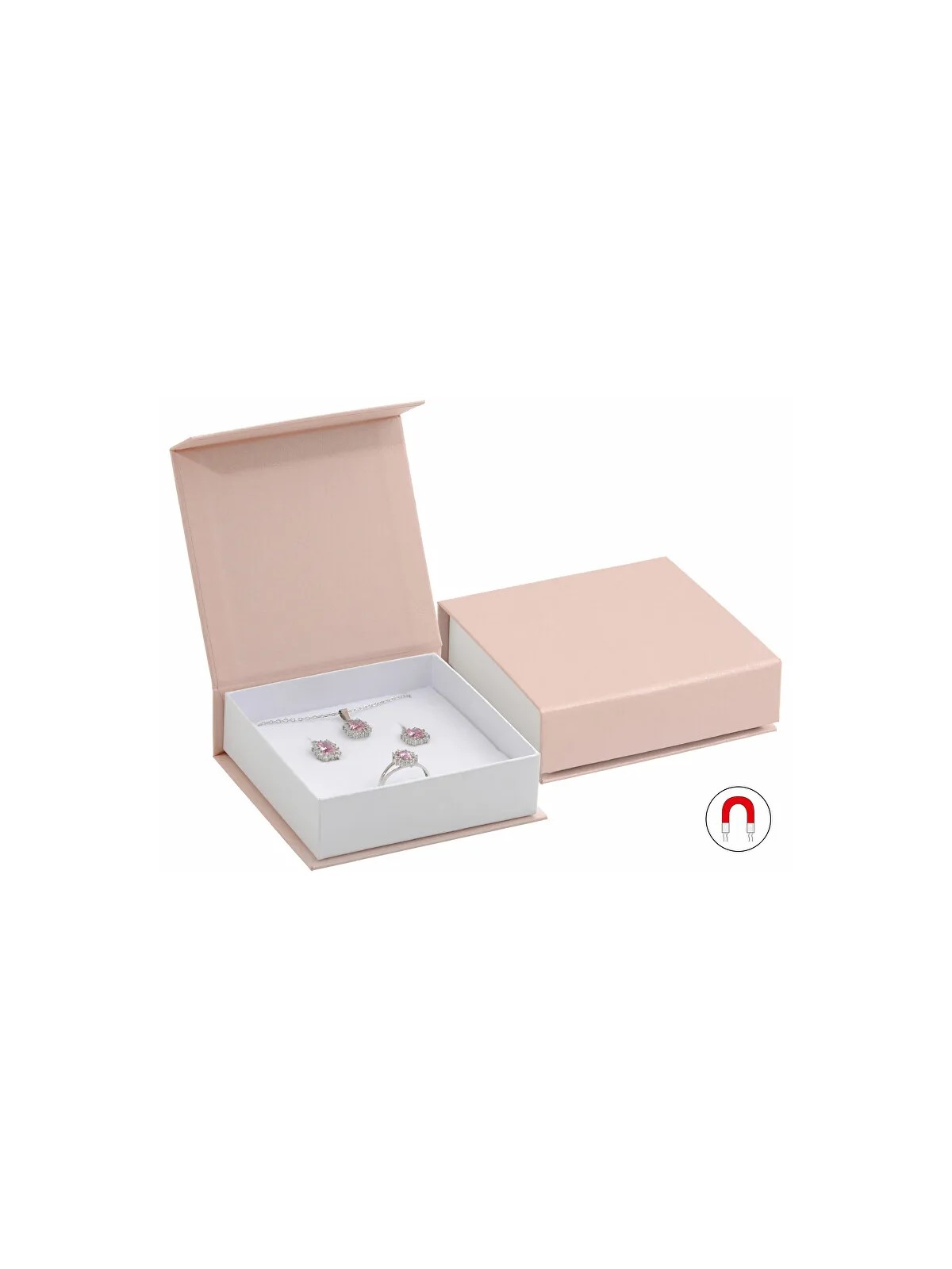 JK Box Scatola regalo rosa cipria per set di gioielli VG-5 / A5 / A1 donna