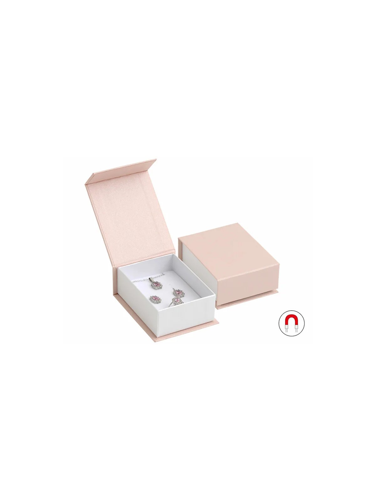 JK Box Scatola regalo rosa cipria per set di gioielli VG-6 / A5 / A1 donna