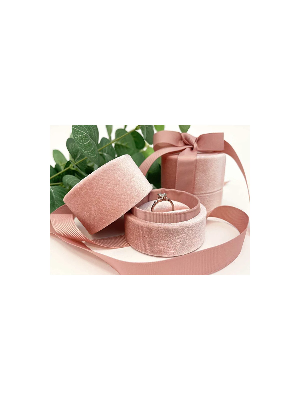 JK Box Scatola regalo con anello con nastro rosa LTR-3/P/A5 donna