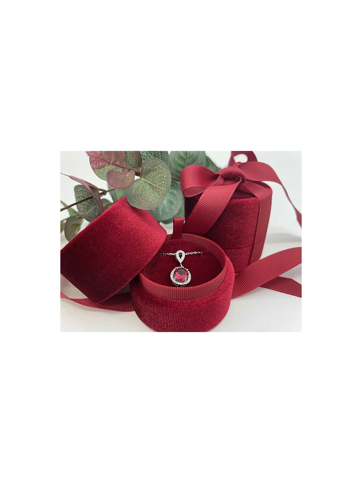 JK Box Scatola regalo con catena a nastro rosso LTR-3/S/A7 donna