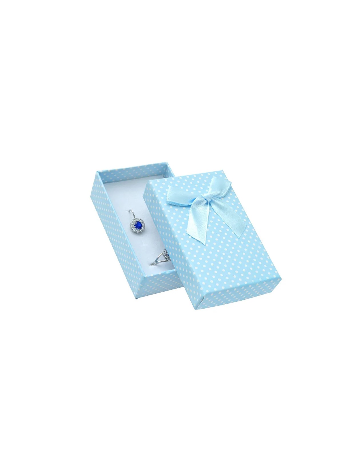 JK Box Scatola azzurra con pois per set di gioielli KK-6/A15 donna