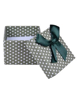 JK Box Scatola e pois verdi per orecchini o anello KK-3 / A19 unisex