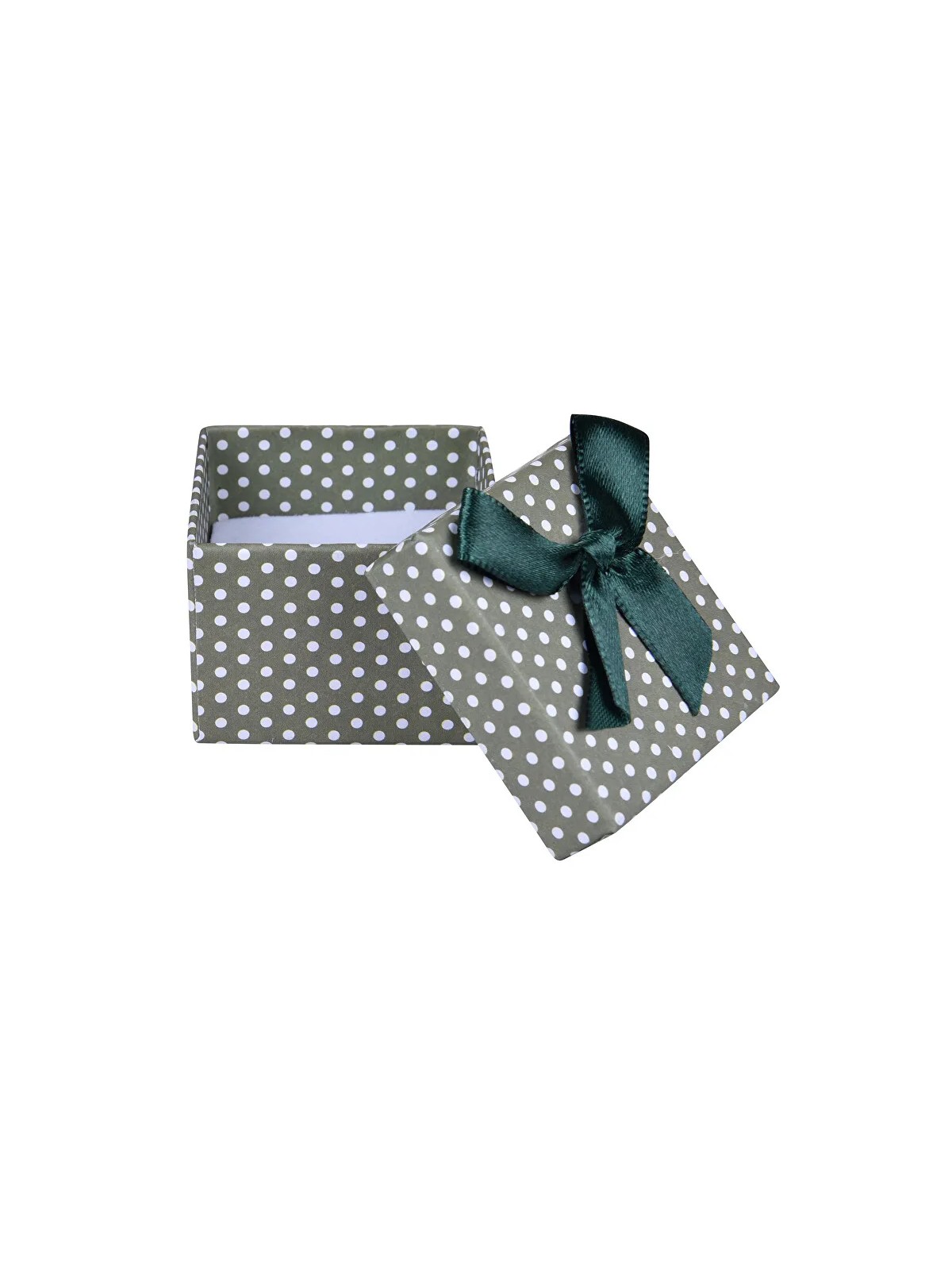 JK Box Scatola e pois verdi per orecchini o anello KK-3 / A19 unisex