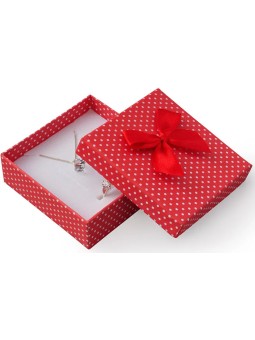 JK Box Scatola regalo rossa con pois e fiocco KK-4/A7 unisex