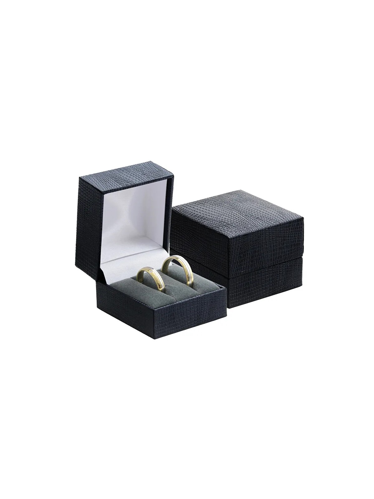 JK Box Scatola in similpelle per fede nuziale o orecchini GZ-2 / NA / A25 unisex