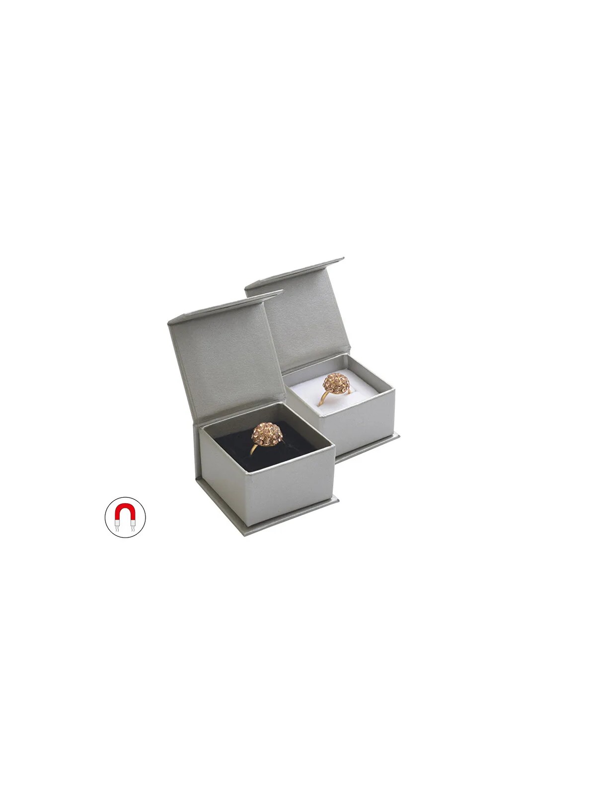 JK Box Scatola regalo grigia per anello o orecchini VG-3 / AG unisex