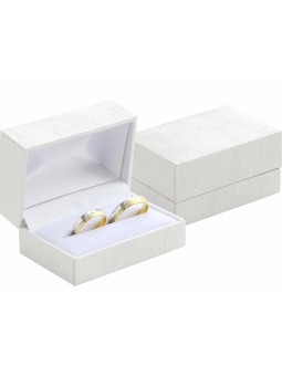 JK Box Scatola in similpelle bianca per fedi nuziali GZ-7/A1 unisex