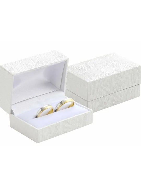 JK Box Scatola in similpelle bianca per fedi nuziali GZ-7/A1 unisex