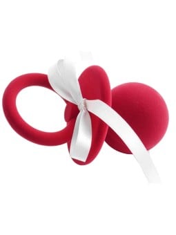 JK Box Scatola regalo rossa con nastro bianco Ciuccio FU-217/A7 unisex