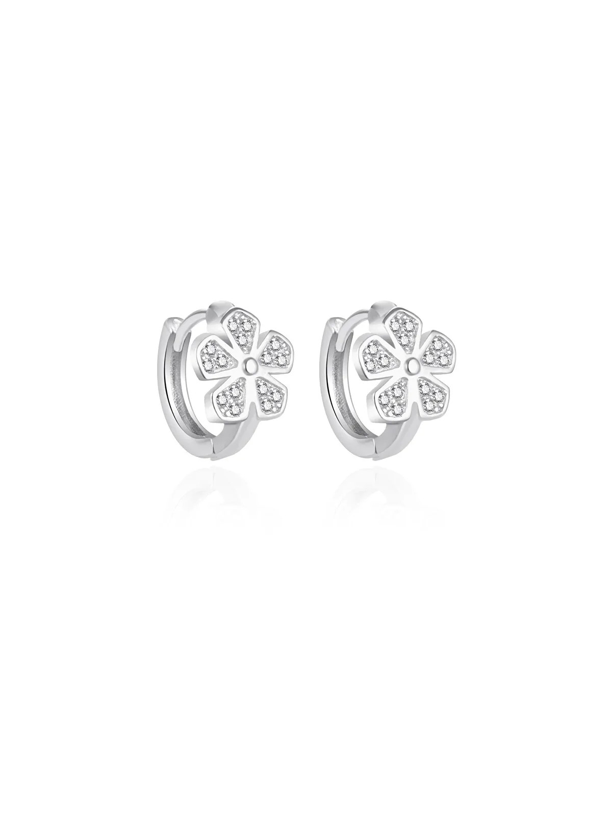 Piccoli orecchini in argento con fiore AGT-ED008KW bambini
