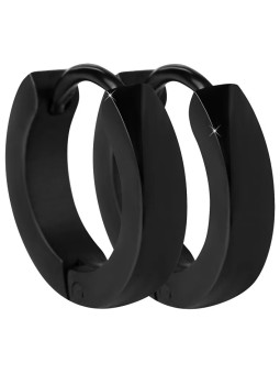Troli Orecchini ad anello in acciaio nero donna