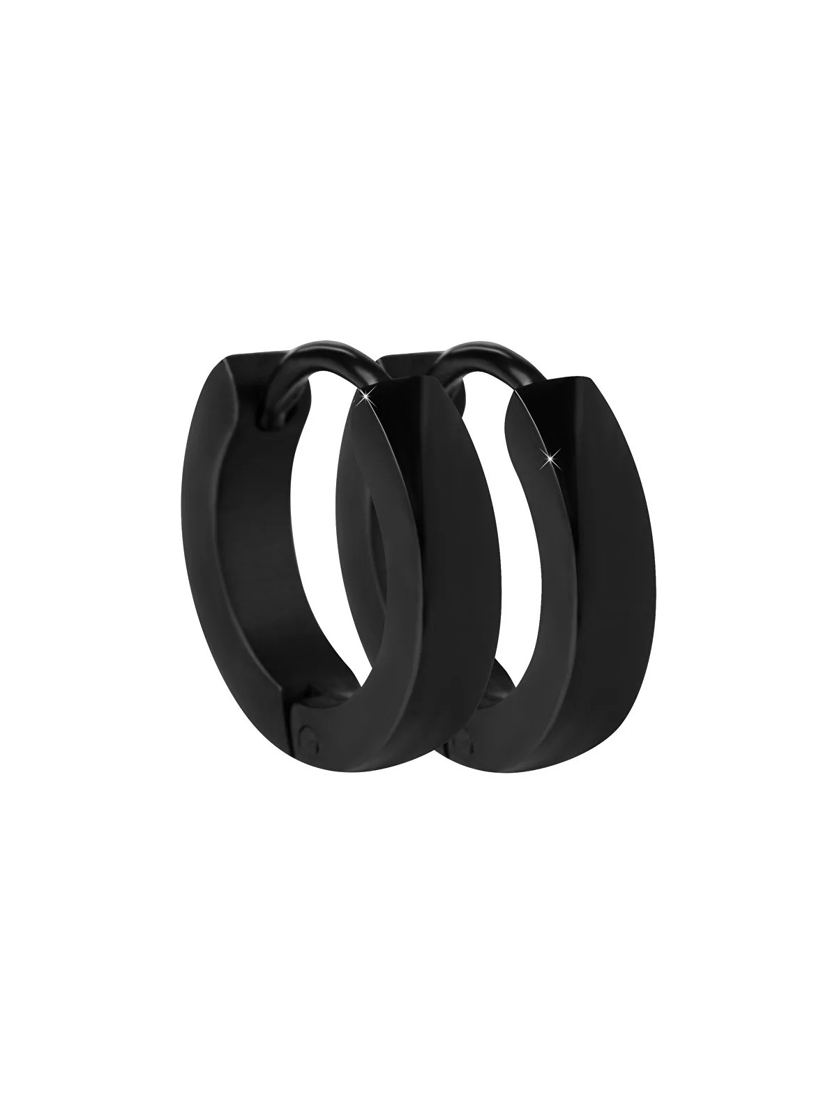 Troli Orecchini ad anello in acciaio nero donna