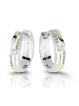 Modesi Orecchini in argento bicolore con zirconi M26024 donna