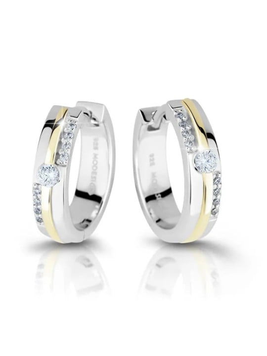 Modesi Orecchini in argento bicolore con zirconi M26024 donna