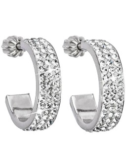 Evolution Group Orecchini in argento semicerchi 31119.1 cristallo donna