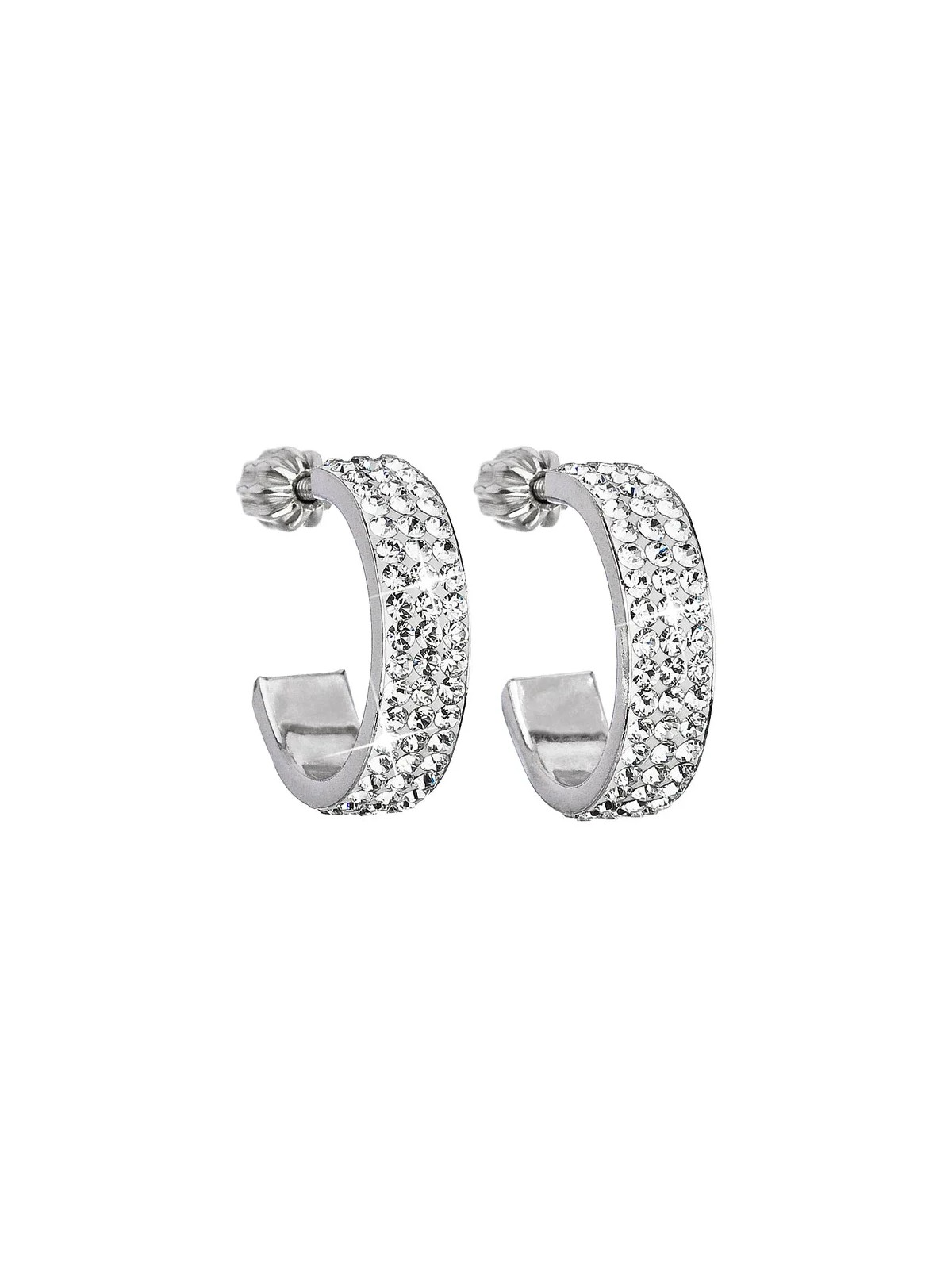 Evolution Group Orecchini in argento semicerchi 31119.1 cristallo donna