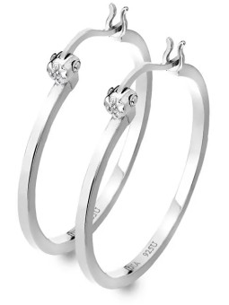 Hot Diamonds Orecchini in argento con diamanti Hoops DE625 donna