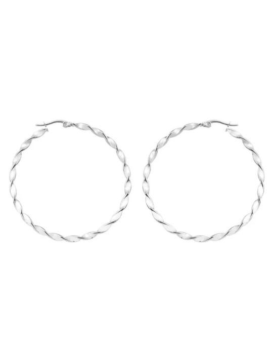 Troli Orecchini tondi in acciaio 2 - 5 cm - Diametro: 5 cm donna