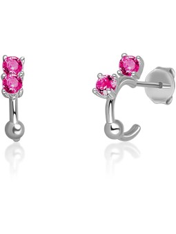 JVD Orecchini a cerchio in argento con zirconi fucsia SVLE0701XH2R100 donna