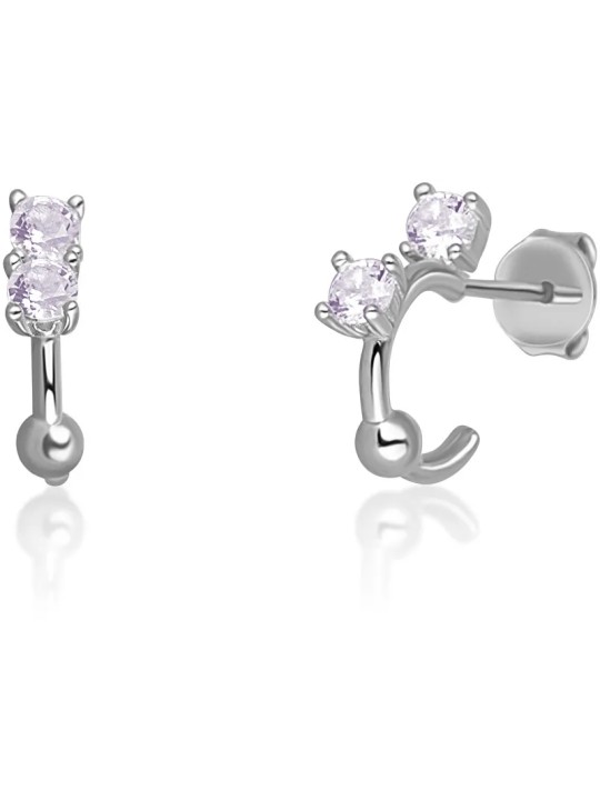 JVD Orecchini in argento a cerchio con zirconi viola chiaro SVLE0701XH2F200 donna