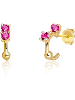 JV OrecchiniD placcati oro con anelli in argento con zirconi fucsia SVLE0701XH2GR00 donna