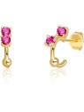 JV OrecchiniD placcati oro con anelli in argento con zirconi fucsia SVLE0701XH2GR00 donna