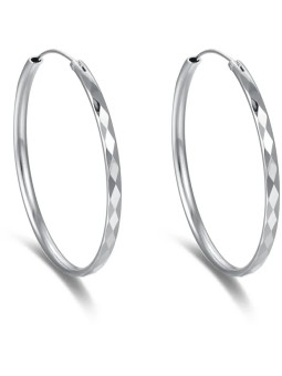 Beneto Orecchini rotondi senza tempo in argento AGUC2271 - Diametro: 4,5 cm donna