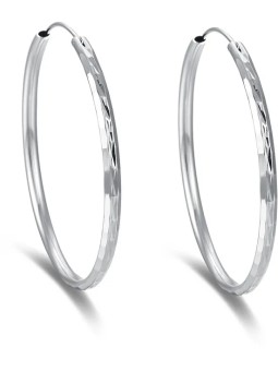Beneto Orecchini rotondi senza tempo in argento AGUC2272 - Diametro: 6,5 cm donna