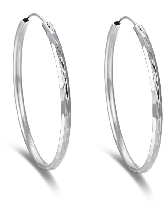 Beneto Orecchini rotondi senza tempo in argento AGUC2272 - Diametro: 7 cm donna