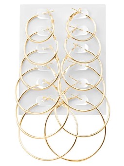 Troli Set di orecchini placcati oro (6 paia) donna