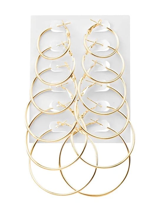 Troli Set di orecchini placcati oro (6 paia) donna