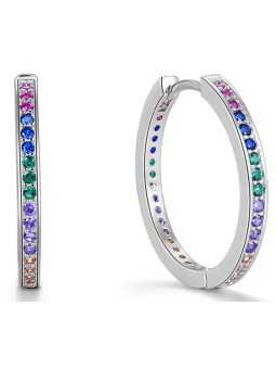 Beneto Orecchini rotondi in argento con zirconi AGUC2236 donna