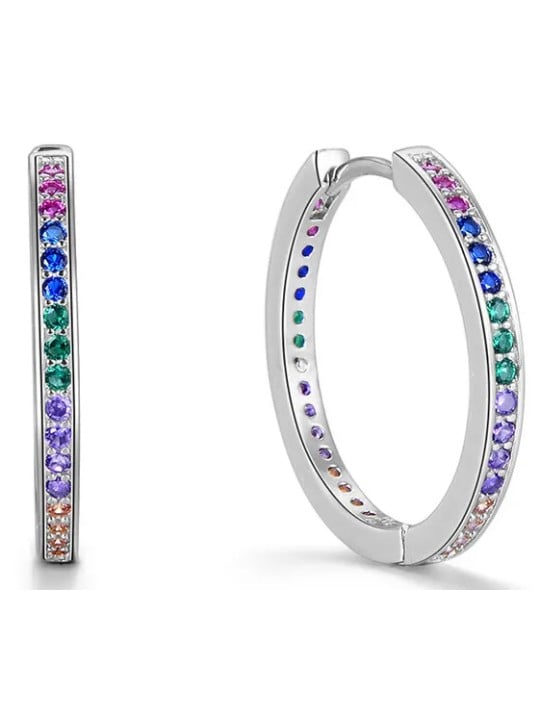 Beneto Orecchini rotondi in argento con zirconi AGUC2236 donna