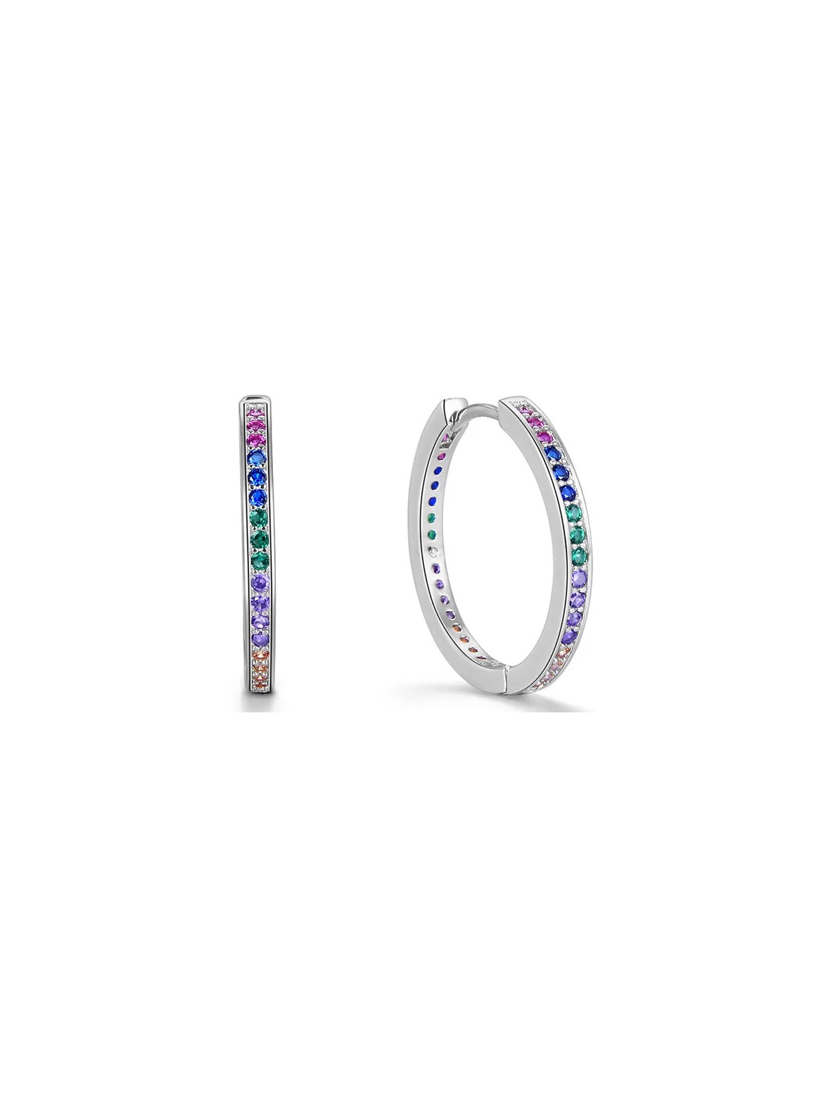 Beneto Orecchini rotondi in argento con zirconi AGUC2236 donna