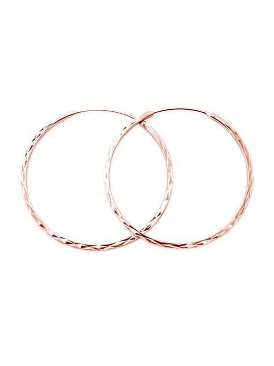 Beneto Orecchini rotondi alla moda placcati oro in argento AGUC2439 / SCS-ROSE - Diametro: 3 cm donna